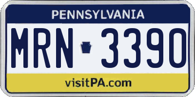 PA license plate MRN3390