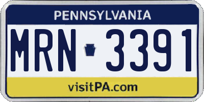 PA license plate MRN3391