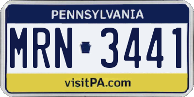 PA license plate MRN3441