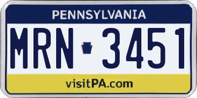 PA license plate MRN3451