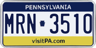 PA license plate MRN3510