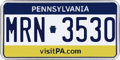 PA license plate MRN3530