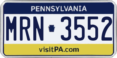 PA license plate MRN3552