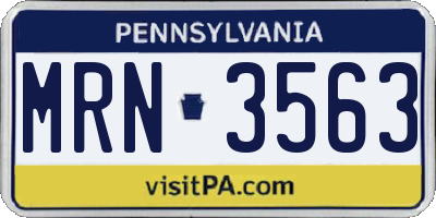 PA license plate MRN3563