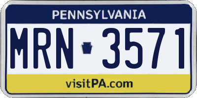 PA license plate MRN3571