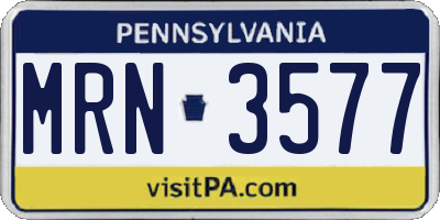 PA license plate MRN3577