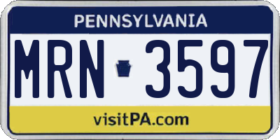 PA license plate MRN3597