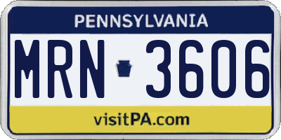 PA license plate MRN3606