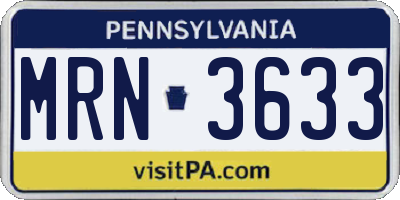 PA license plate MRN3633