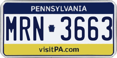 PA license plate MRN3663