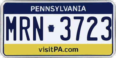 PA license plate MRN3723