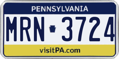 PA license plate MRN3724