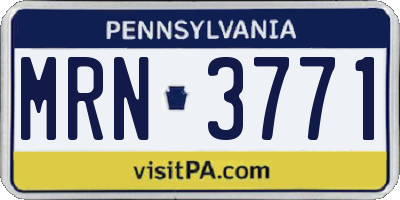 PA license plate MRN3771