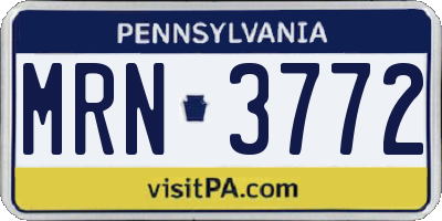 PA license plate MRN3772