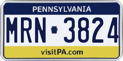 PA license plate MRN3824