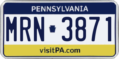 PA license plate MRN3871