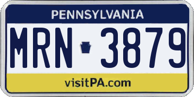 PA license plate MRN3879