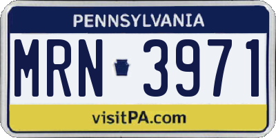 PA license plate MRN3971