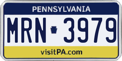 PA license plate MRN3979