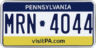 PA license plate MRN4044