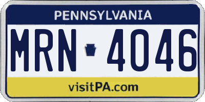 PA license plate MRN4046