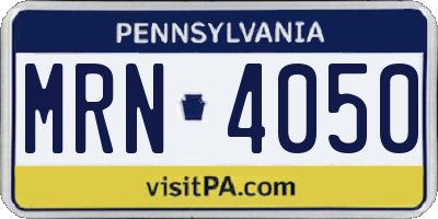 PA license plate MRN4050