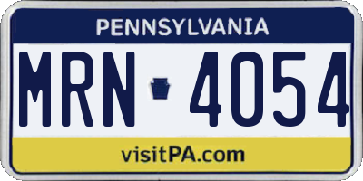 PA license plate MRN4054