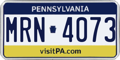 PA license plate MRN4073