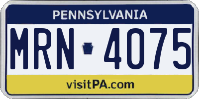 PA license plate MRN4075