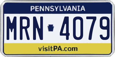 PA license plate MRN4079