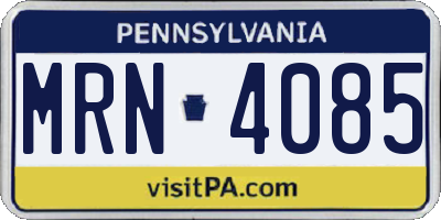 PA license plate MRN4085
