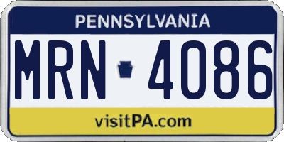 PA license plate MRN4086