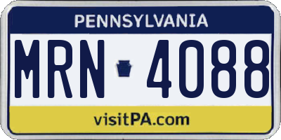 PA license plate MRN4088