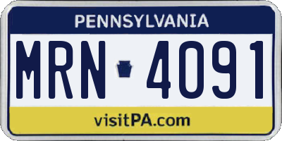 PA license plate MRN4091