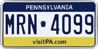 PA license plate MRN4099