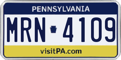 PA license plate MRN4109