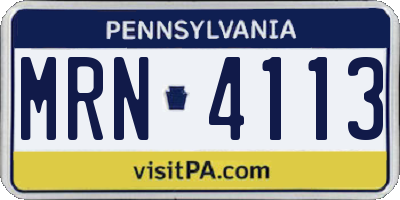 PA license plate MRN4113