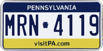 PA license plate MRN4119