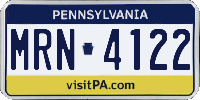 PA license plate MRN4122