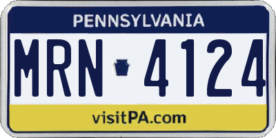 PA license plate MRN4124