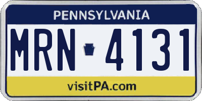 PA license plate MRN4131