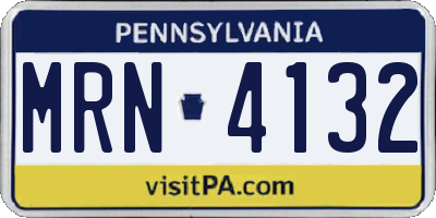 PA license plate MRN4132