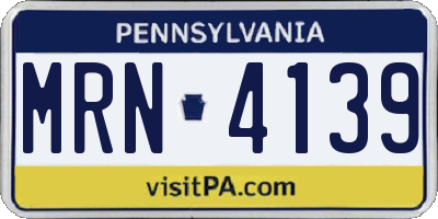 PA license plate MRN4139