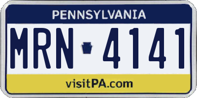 PA license plate MRN4141