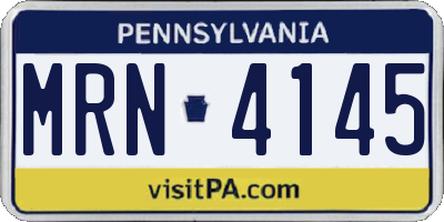 PA license plate MRN4145