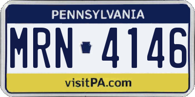 PA license plate MRN4146