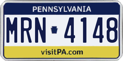 PA license plate MRN4148