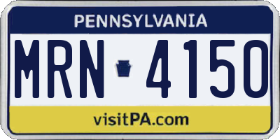 PA license plate MRN4150