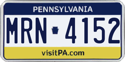 PA license plate MRN4152