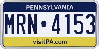 PA license plate MRN4153